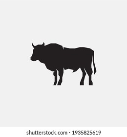 Bull silhouette icon. Ox logo.