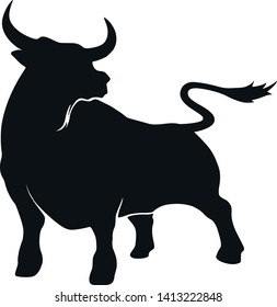 bull silhouette icon. strength and perseverance symbol. isolated vector image of animal