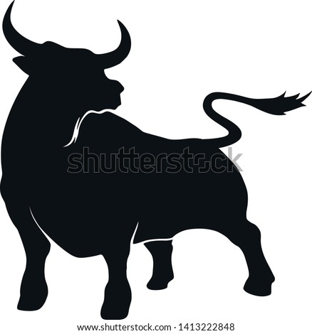 bull silhouette icon. strength and perseverance symbol. isolated vector image of animal