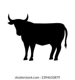 bull silhouette icon vector isolated