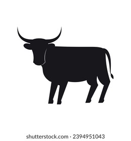 bull silhouette icon vector isolated