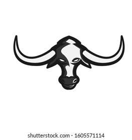 Bull silhouette logo design vector