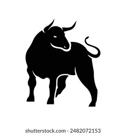 Bull silhouette logo icon vector