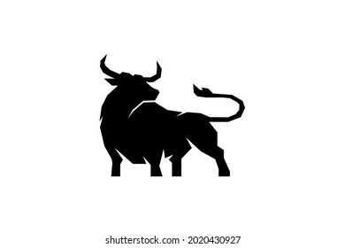 Bull Silhouette Logo – Powerful Black Bull Mascot Icon