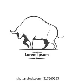 bull silhouette for logo, steak house idea, power, simple illustration