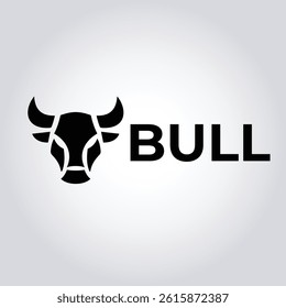 Bull Silhouette Logo Vector – Clean Black Minimal Line Art, Symbol of Strength and Energy for Dynamic Businesses and Apparel Brands
