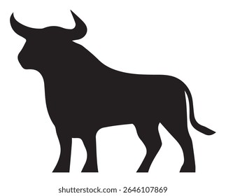 bull silhouette logo vector line art logo design