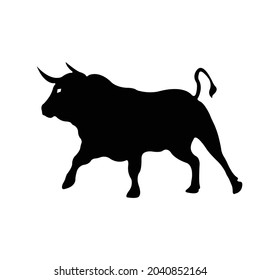 Bull Silhouette On Isolated Background Vector Stock Vector (Royalty ...