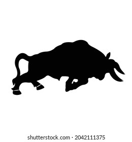 Bull Silhouette on isolated background. Vector drawing