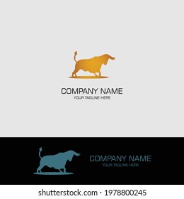 bull silhouette symbol logo vector