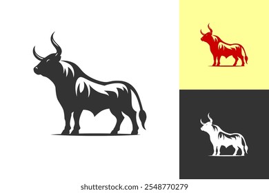 Bull silhouette symbol. Minimal design. Fit for logo, symbol, brand, mark, merch. Vector Eps 10.