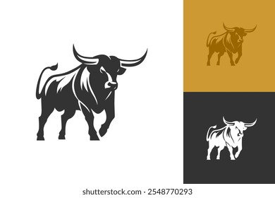 Bull silhouette symbol. Minimal design. Fit for logo, symbol, brand, mark, merch. Vector Eps 10.