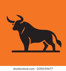 bull silhouette vector illustration art 