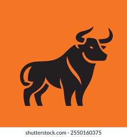 bull silhouette vector illustration art