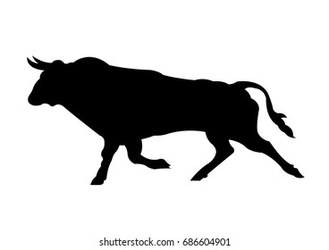Bull Silhouette Vector Illustration Isolated Stock Vector (Royalty Free ...