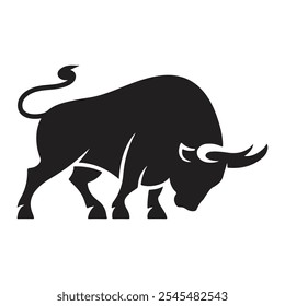 bull silhouette vector logo design with a white background.