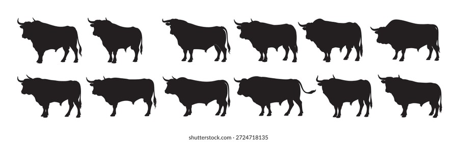 Bulle Silhouette, weißer Hintergrund, Vektorgrafik