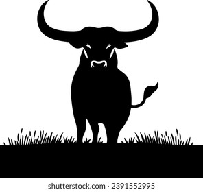 Silhouettes de toro, vector de iluminación de toros negros