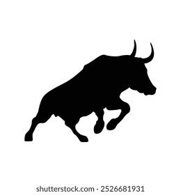 Bull silhouettes —stylized silhouettes of standing in different poses and butting up bulls.