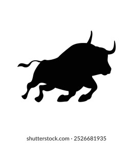 Bull silhouettes —stylized silhouettes of standing in different poses and butting up bulls.