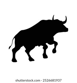 Bull silhouettes —stylized silhouettes of standing in different poses and butting up bulls.