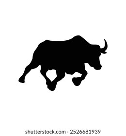 Bull silhouettes —stylized silhouettes of standing in different poses and butting up bulls.