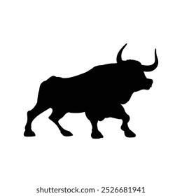 Bull silhouettes —stylized silhouettes of standing in different poses and butting up bulls.