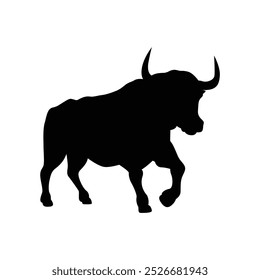 Bull silhouettes —stylized silhouettes of standing in different poses and butting up bulls.