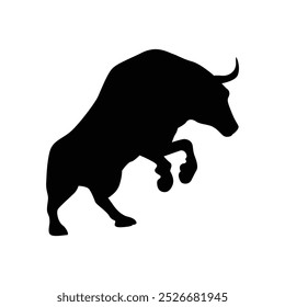 Bull silhouettes —stylized silhouettes of standing in different poses and butting up bulls.