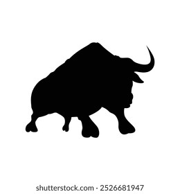 Bull silhouettes —stylized silhouettes of standing in different poses and butting up bulls.