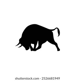 Bull silhouettes —stylized silhouettes of standing in different poses and butting up bulls.