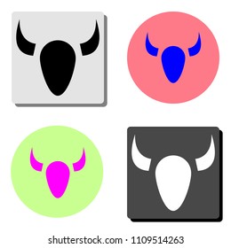 bull. simple flat vector icon illustration on four different color backgrounds