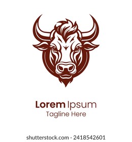 Bull simple mascot logo design