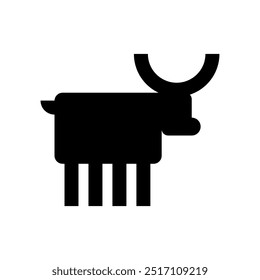 Bull simplified sign. ox Ethnographic symbol