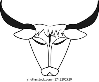  bull. a sketch of the animal.isolated on a white background.vector.


