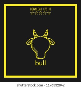 bull  sketch vector icon