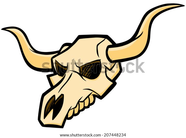 Bull Skull Stock Vector (Royalty Free) 207448234