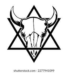 bull skull abstract logo for your design