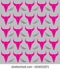 Bull skull animal vector background