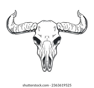 bull skull boho isolated icon vector