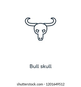 Bull skull concept line icon. Linear Bull skull concept outline symbol design. This simple element illustration can be used for web and mobile UI/UX.
