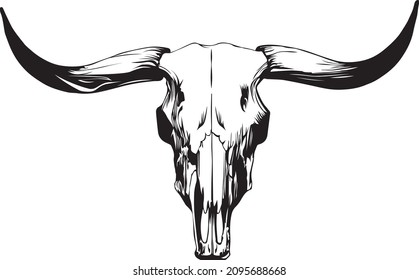 Bull skull for cowboy   Western logos