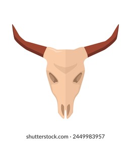 Bull skull for cowboy and Western logos. Buffalo skull. Vector illustration