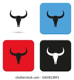 Bull skull flat vector icon.
