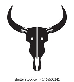 Bull skull flat vector icon