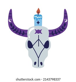 bull skull head mystic icon