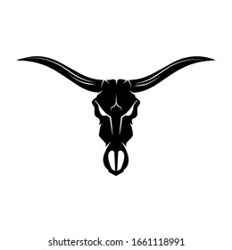 Bull skull with horn vector illustration