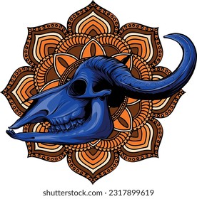 Bull skull with horns vector illustration design