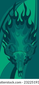 Bull skull with horns vector illustration design