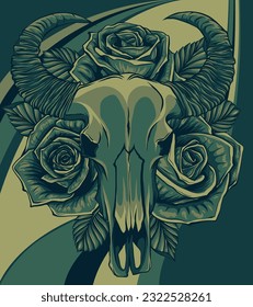 Bull skull with horns vector illustration design